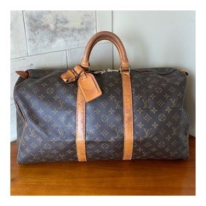 🔥🔥AUTHENTIC LOUIS VUITTON KEEPALL 50 DUFFEL BAG VINTAGE MONOGRAM